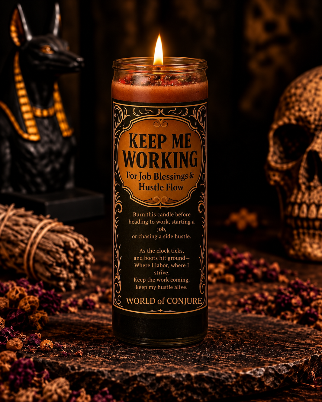 Keep Me Working Candle & Oil Duo for Job Blessings |Steady Money