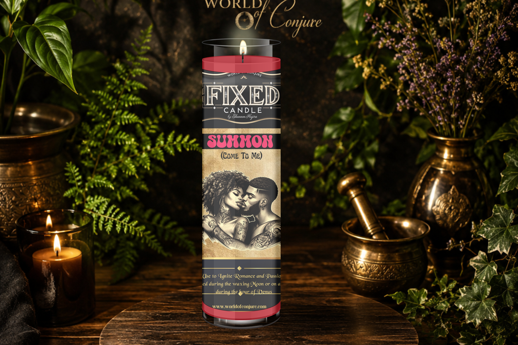 Summon Candle | Come to Me Ritual | Attraction, Love & Desire Work | Fixed Dressed 7 Day Glass Candle