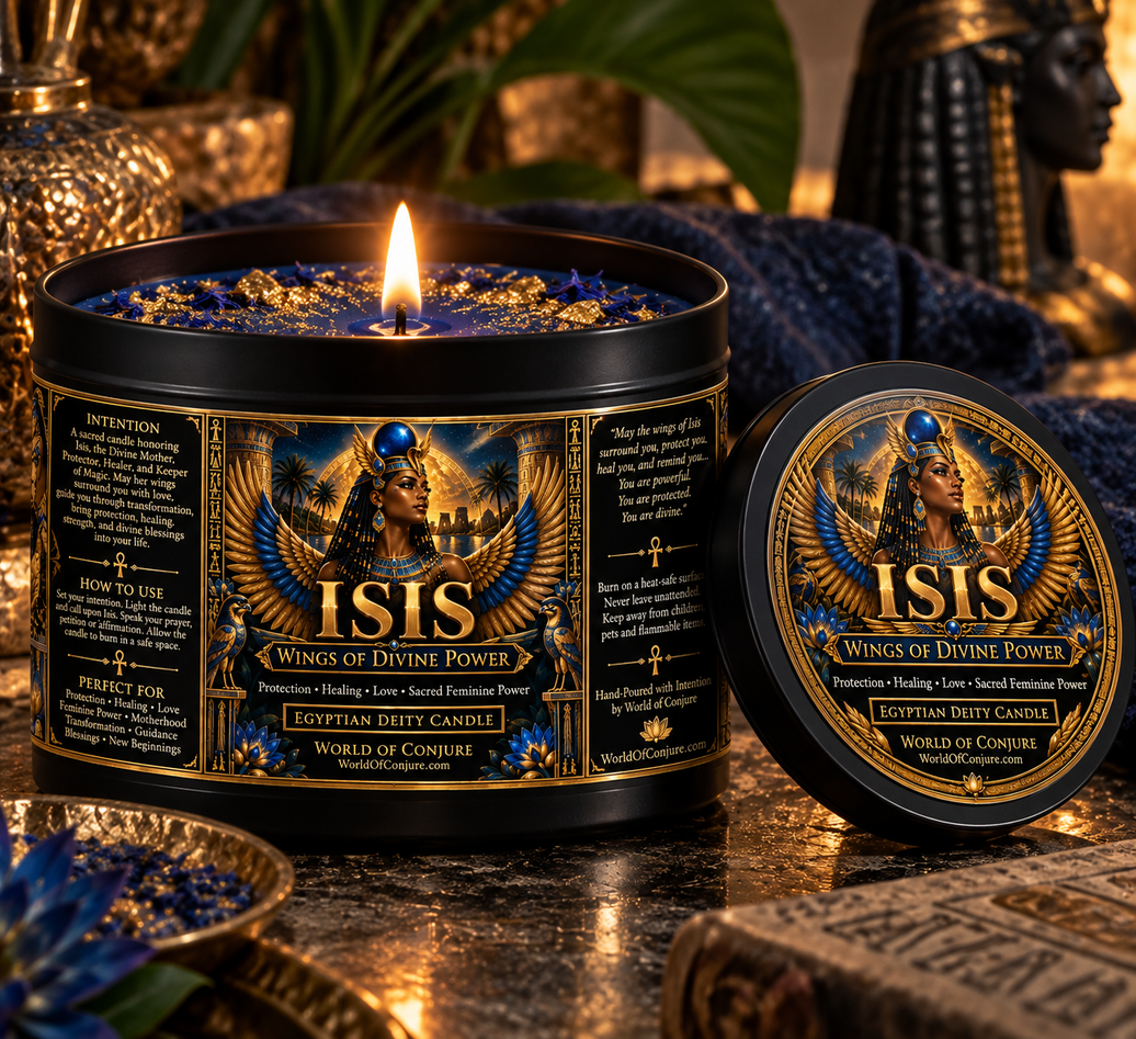 ISIS | Wings of Divine Power | Protection • Healing • Love • Sacred Feminine Power | Egyptian Deity Candle