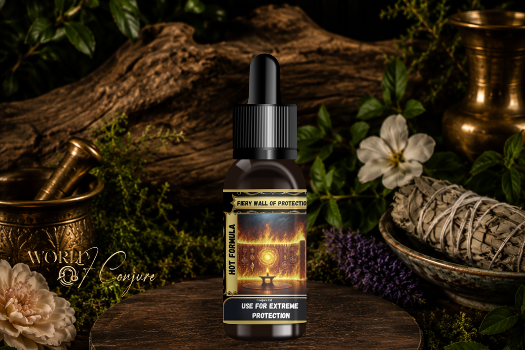 Fiery Wall of Protection Condition Oil | Block Hexes, Drive Back Evil, & Seal Your Spirit