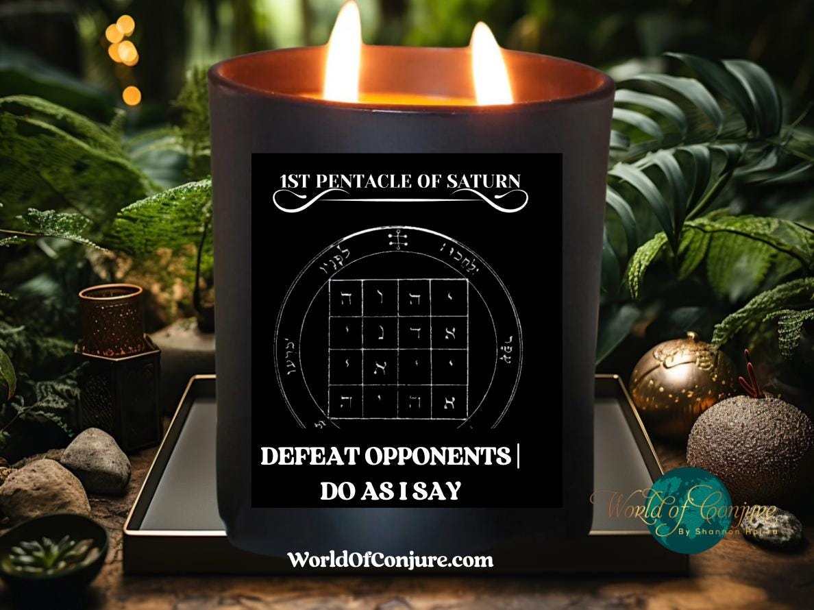 Defeat Opponents | Do As I Say | 1st Pentacle of Saturn Conjure Candle Kit | King Solomon