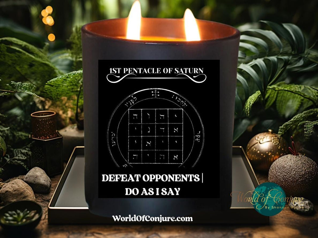 Defeat Opponents | Do As I Say | 1st Pentacle of Saturn Conjure Candle Kit | King Solomon