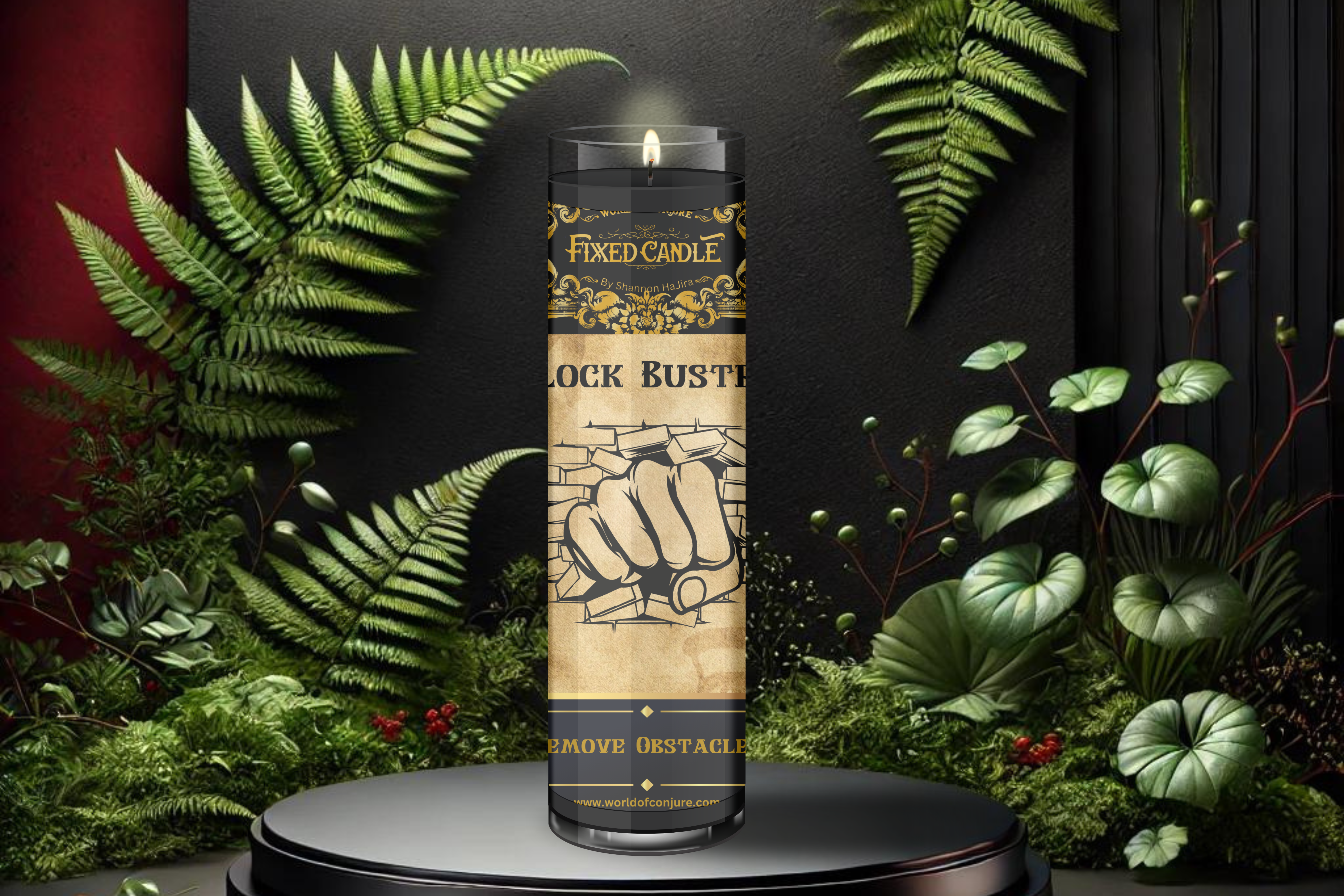 BreakThrough Candle | Blockbuster Ritual | Remove Obstacles & Open Roads | Fixed Dressed 7 Day Glass Candle