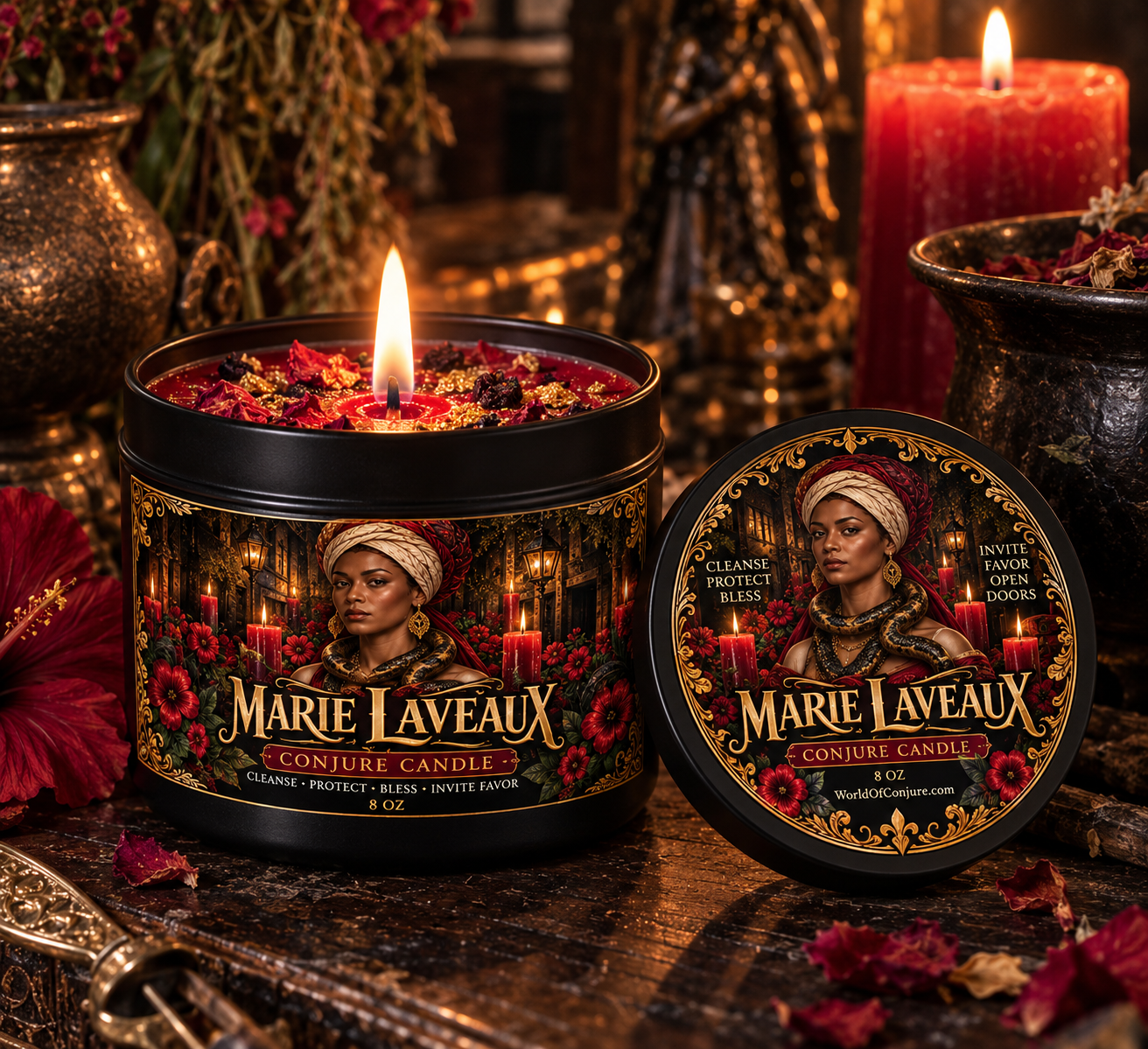 Marie Laveau Conjure Candle | Protection • Favor • Blessings • Open Doors Candle