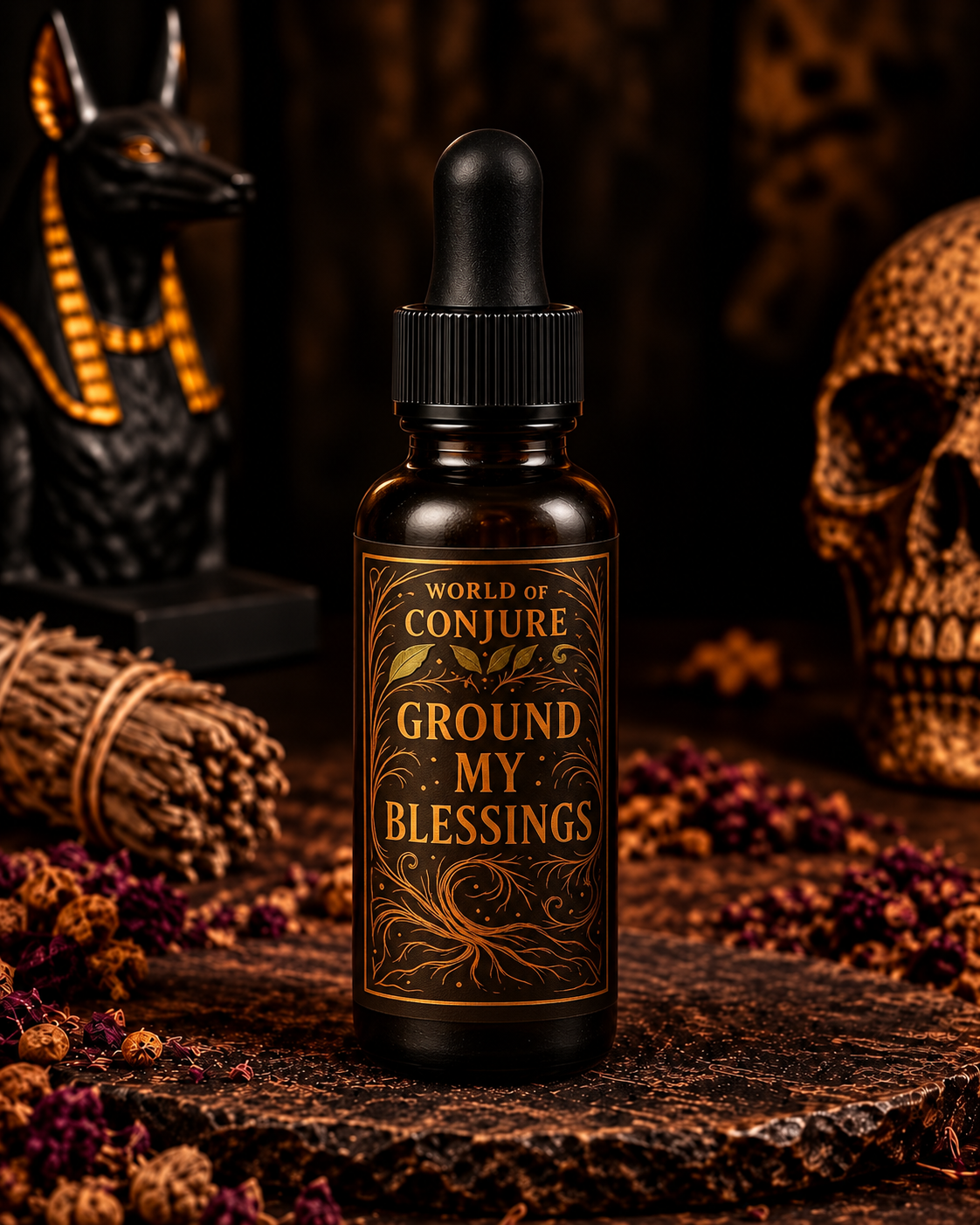 Ground My Blessings | Rooted Prosperity, Steady Success, Spiritual Stability | Rooted Flame Ritual Candle