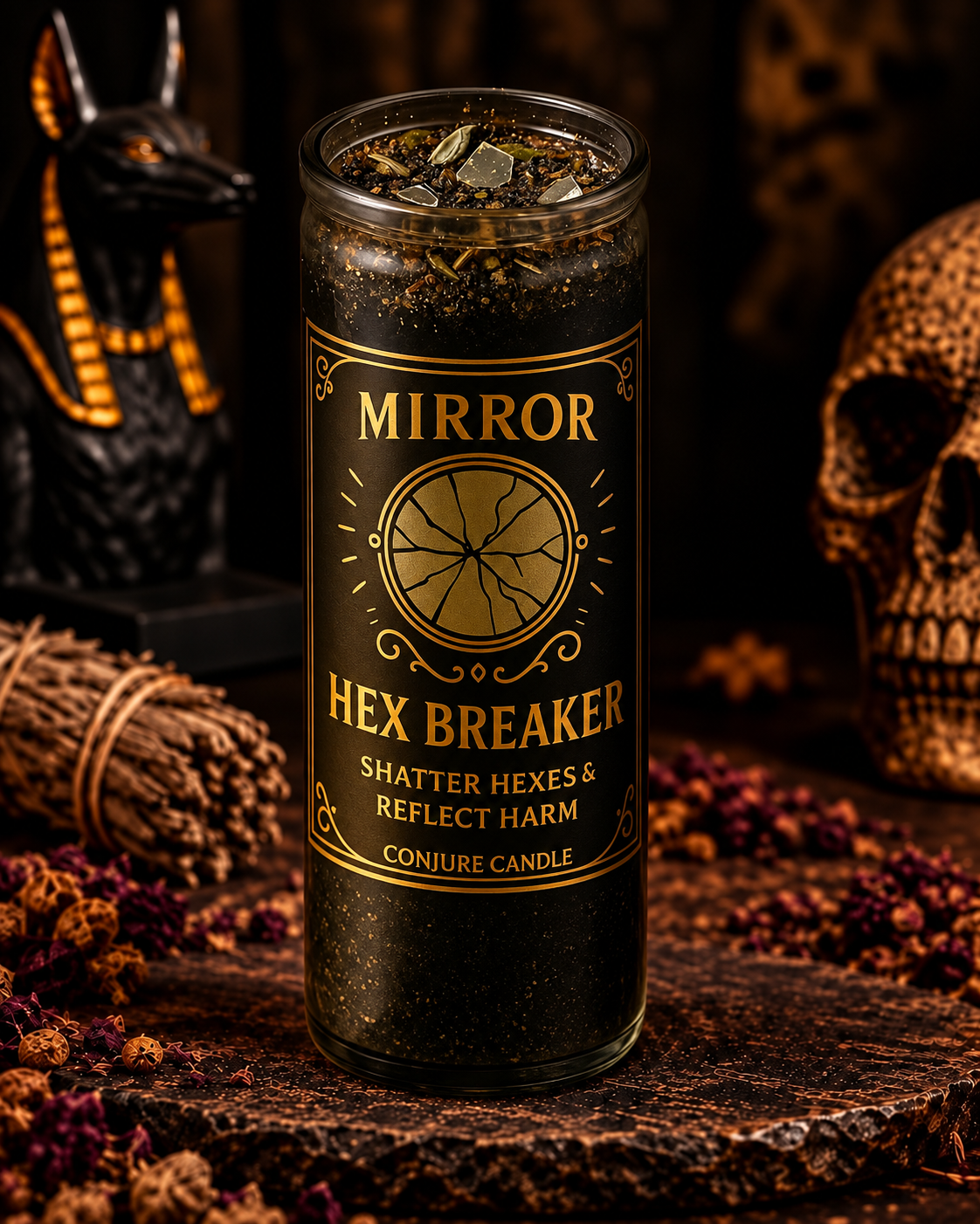 Mirror Hex Breaker Candle & Oil Duo for Reversal & Reflection | Send That Mess Back
