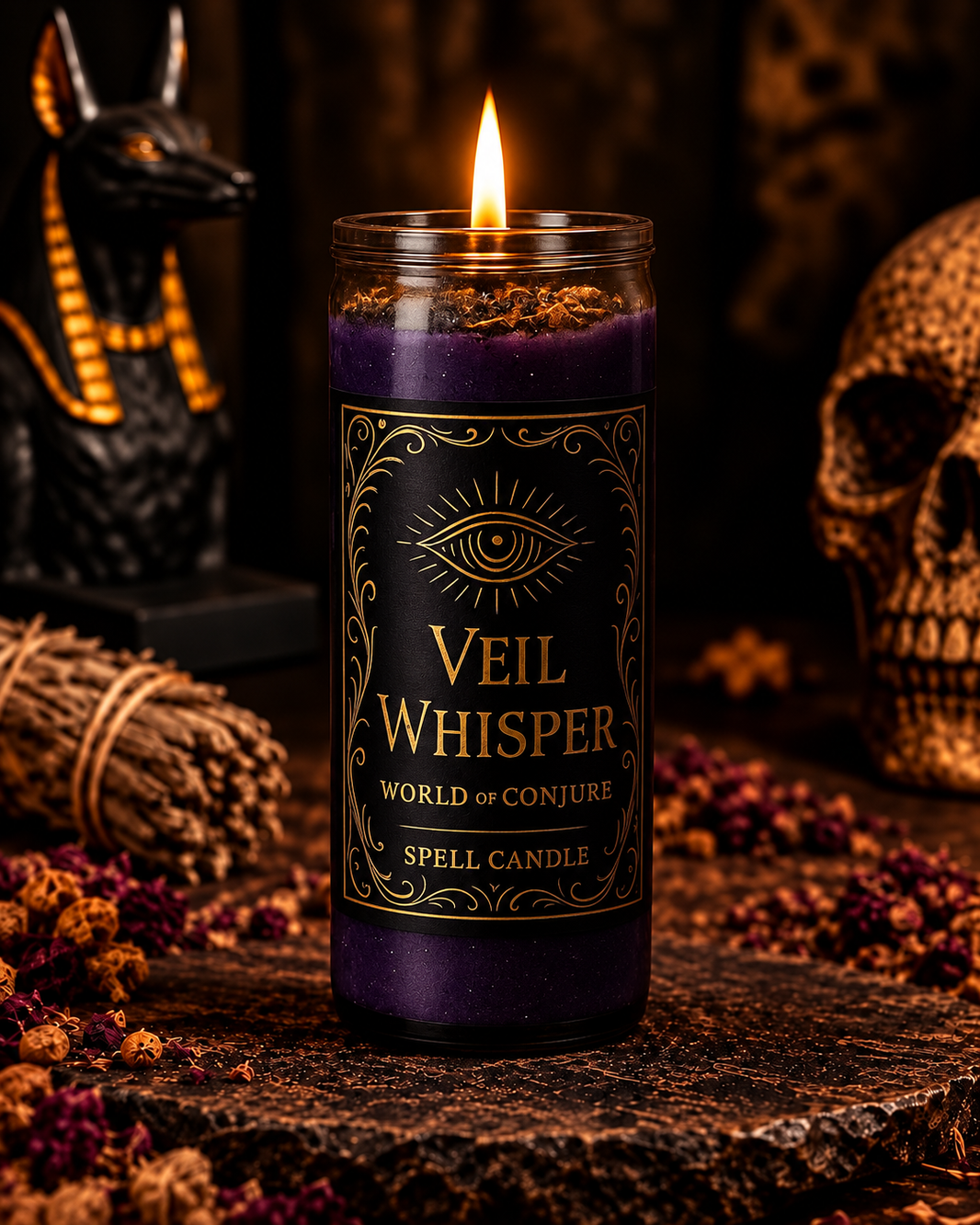 Veil Whisper Candle & Oil Duo for Spirit Communication | Ancestral Messages & Psychic Sight