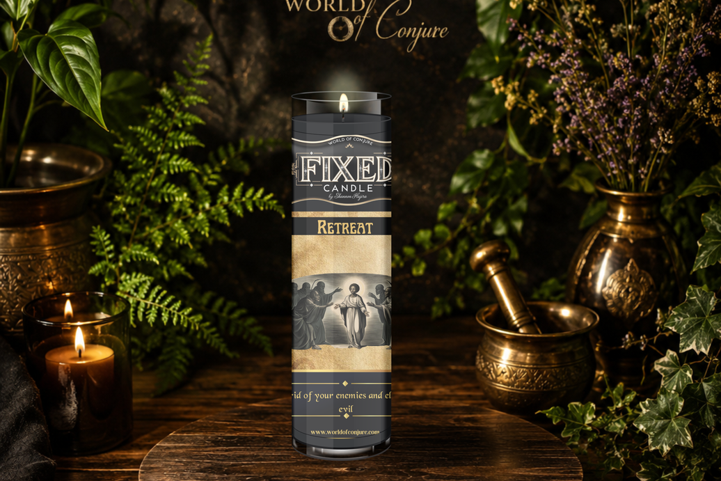 Retreat Candle | Drive Enemies Away, Cut Ties, Block Access | Fixed Dressed 7 Day Glass Candle