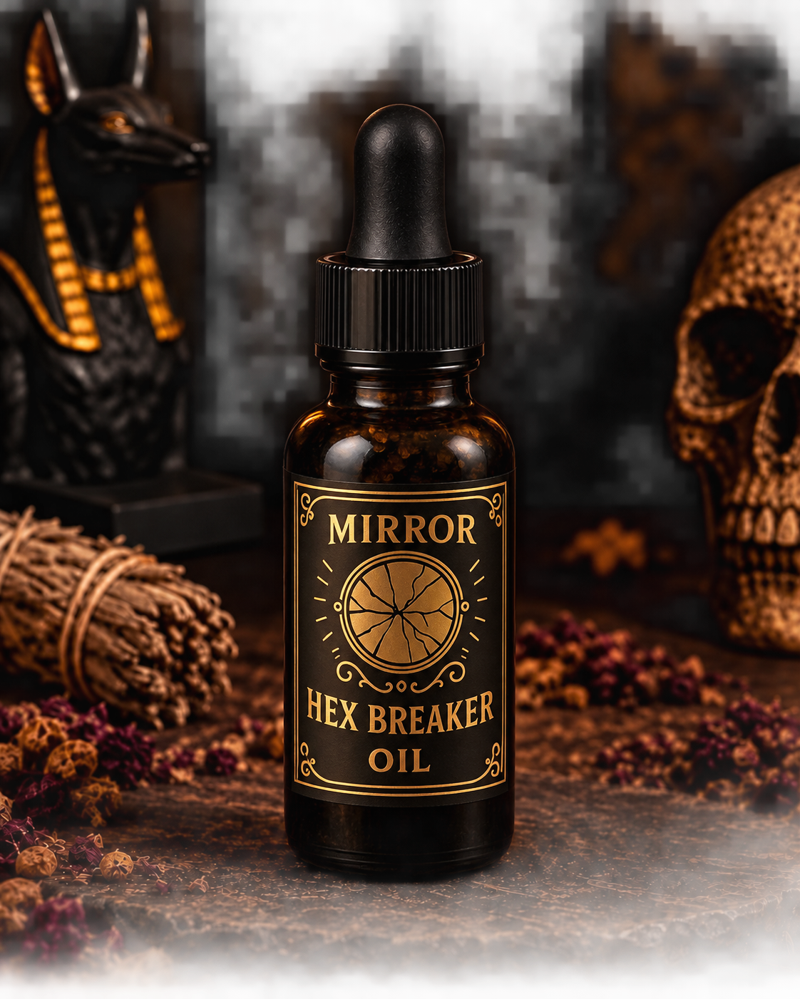 Mirror Hex Breaker Candle & Oil Duo for Reversal & Reflection | Send That Mess Back