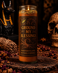 Ground My Blessings | Rooted Prosperity, Steady Success, Spiritual Stability | Rooted Flame Ritual Candle