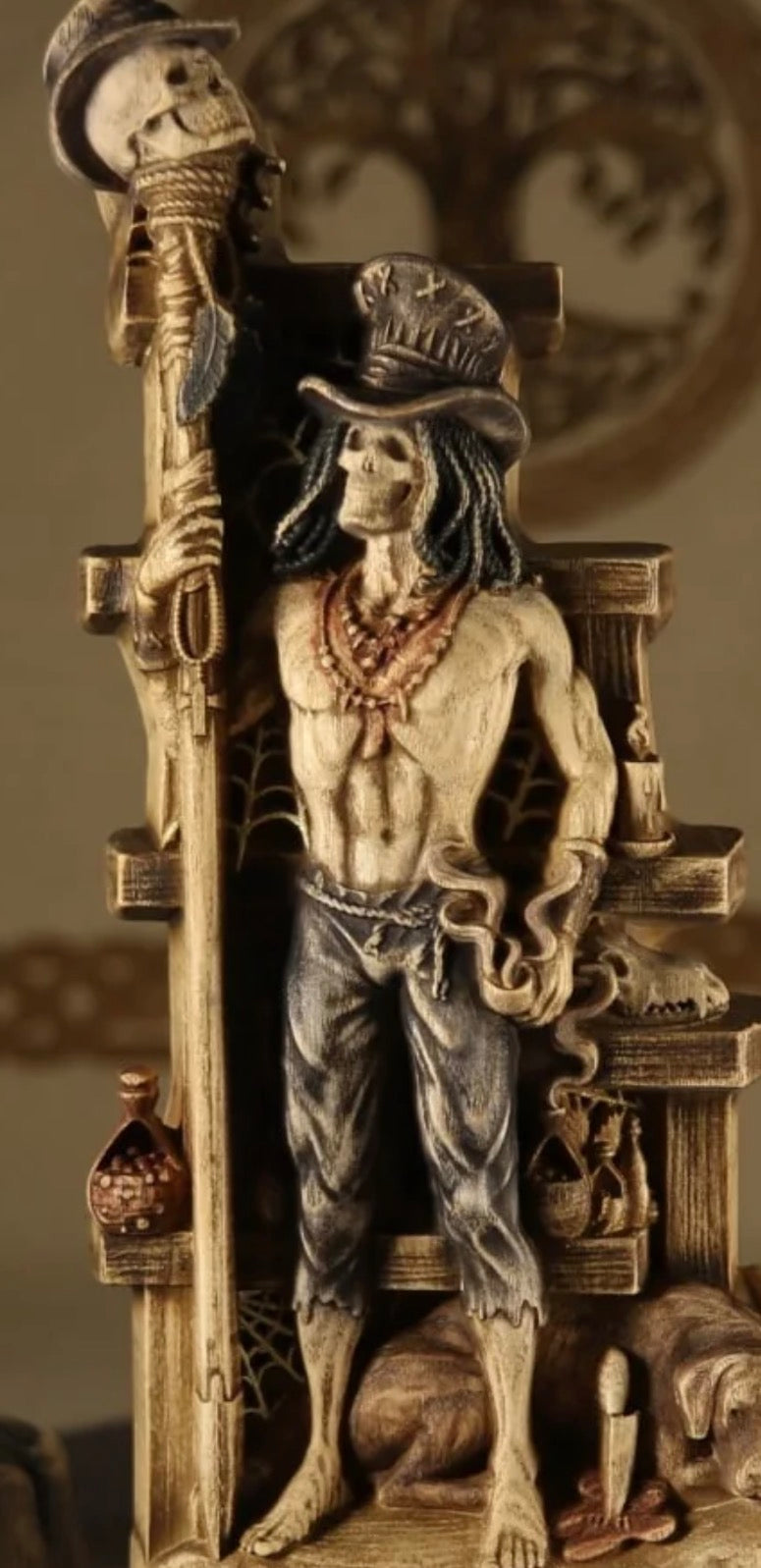 Papa Legba Statue | Hand-Carved Ash Wood Haitian Vodou Lwa