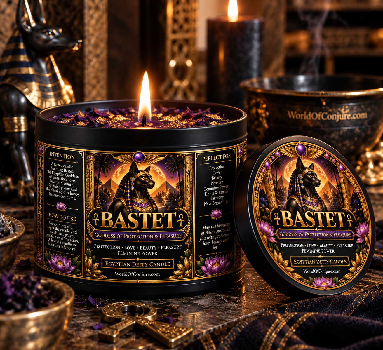 Bastet | Goddess of Protection & Pleasure | Protection • Love • Beauty • Feminine Power | Egyptian Deity Candle