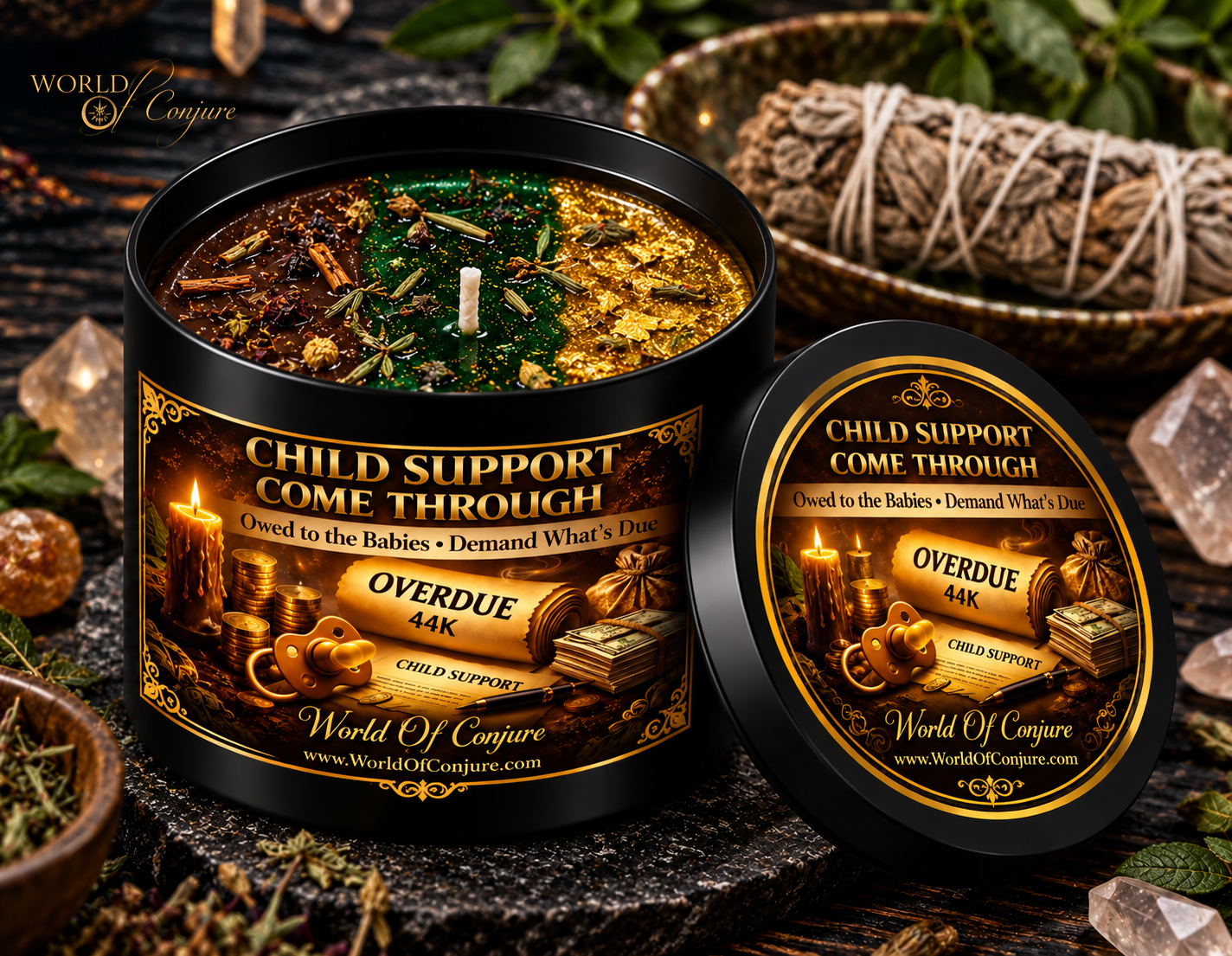 Child Support Come Through | Owed to the Babies | Demand What’s Due rootwork Candle
