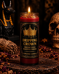 Dripping Crown Candle & Oil Duo for Wealth, Royal Power & Sweet Dominion | Boss Up Ritual