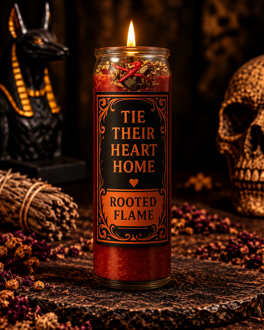 Tie Their Heart Home | Lover Return, Binding |  Rooted Flame Ritual Candle & Oil Duo