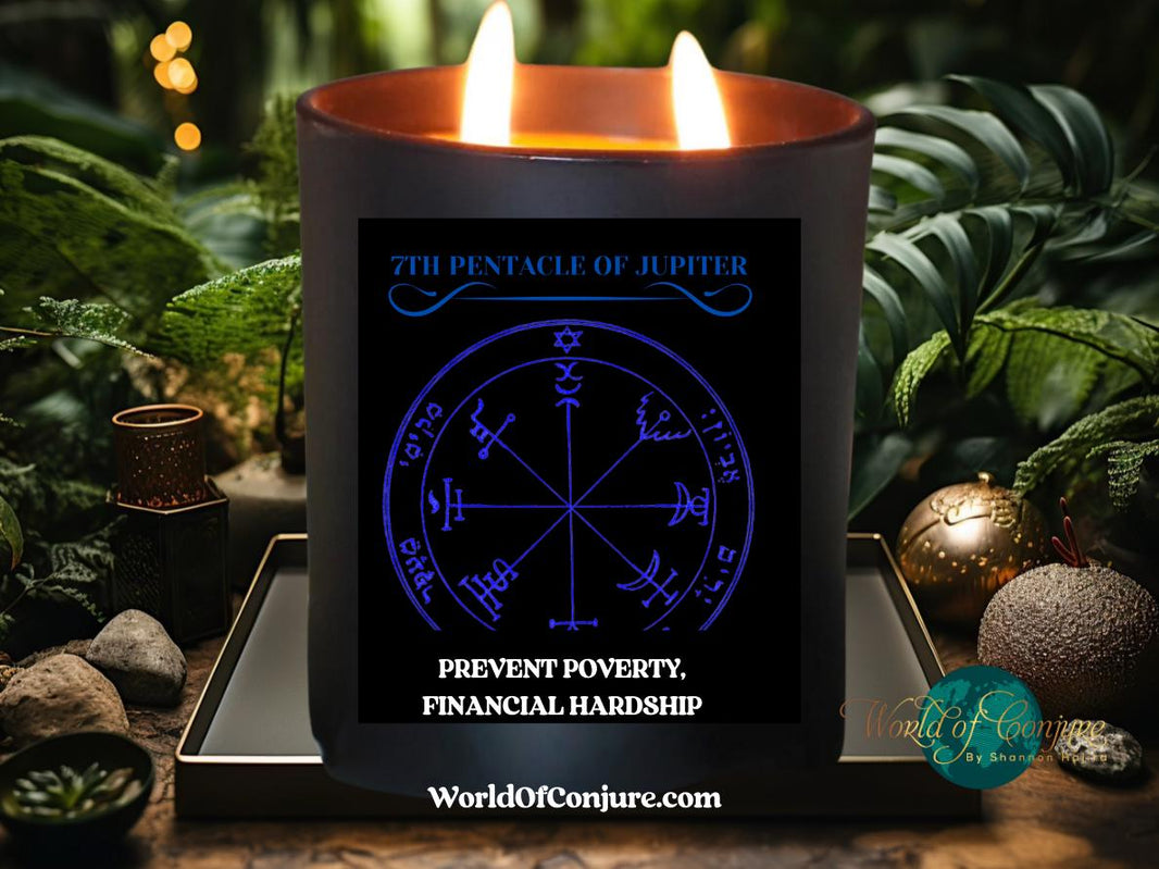 Prevent Poverty | Financial Hardship | 7th Pentacle Of Jupiter Conjure Candle Kit | King Solomon