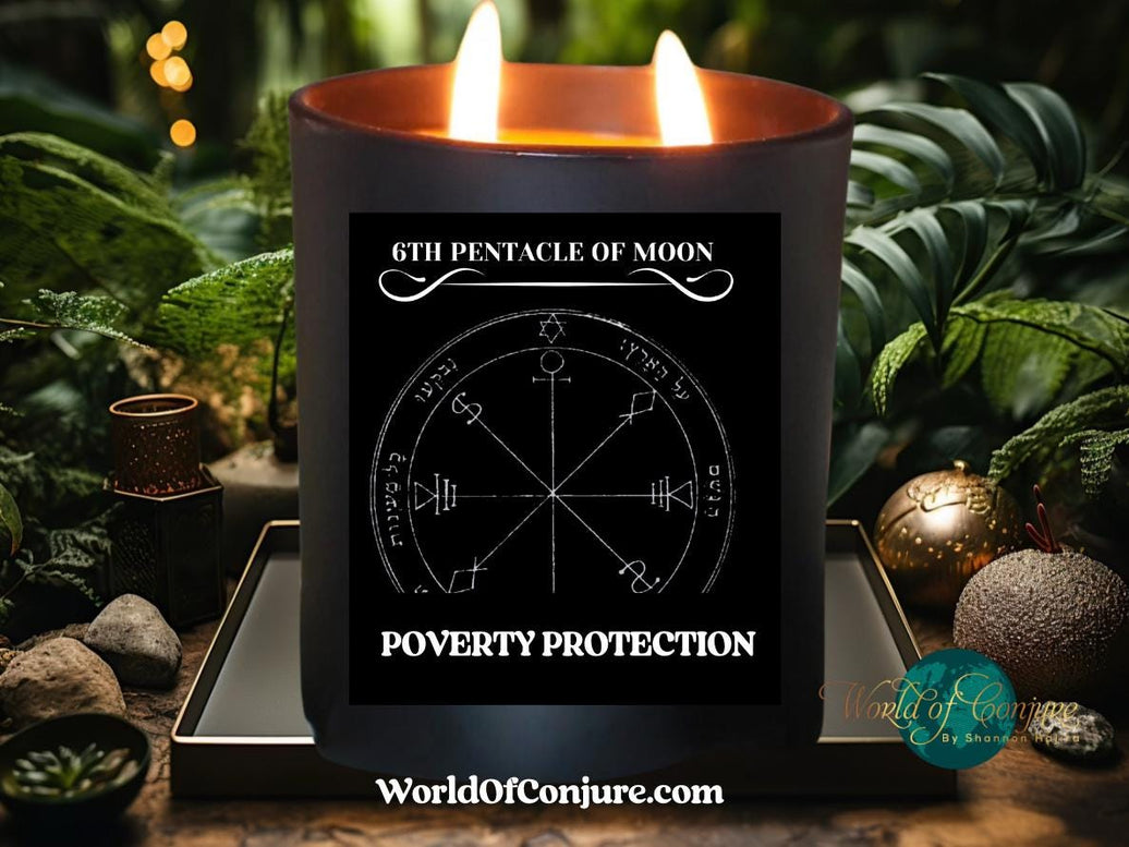 Poverty Protection |  6th Pentacle of the Moon Conjure Candle Kit | King Solomon